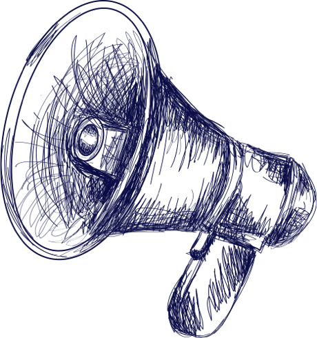 Illustration eines Megafons. Es symbolisiert die Kraft und die Reichweite von Marketingaktivitäten, die dazu dienen, eine Botschaft effektiv zu kommunizieren und das gewünschte Publikum zu erreichen.